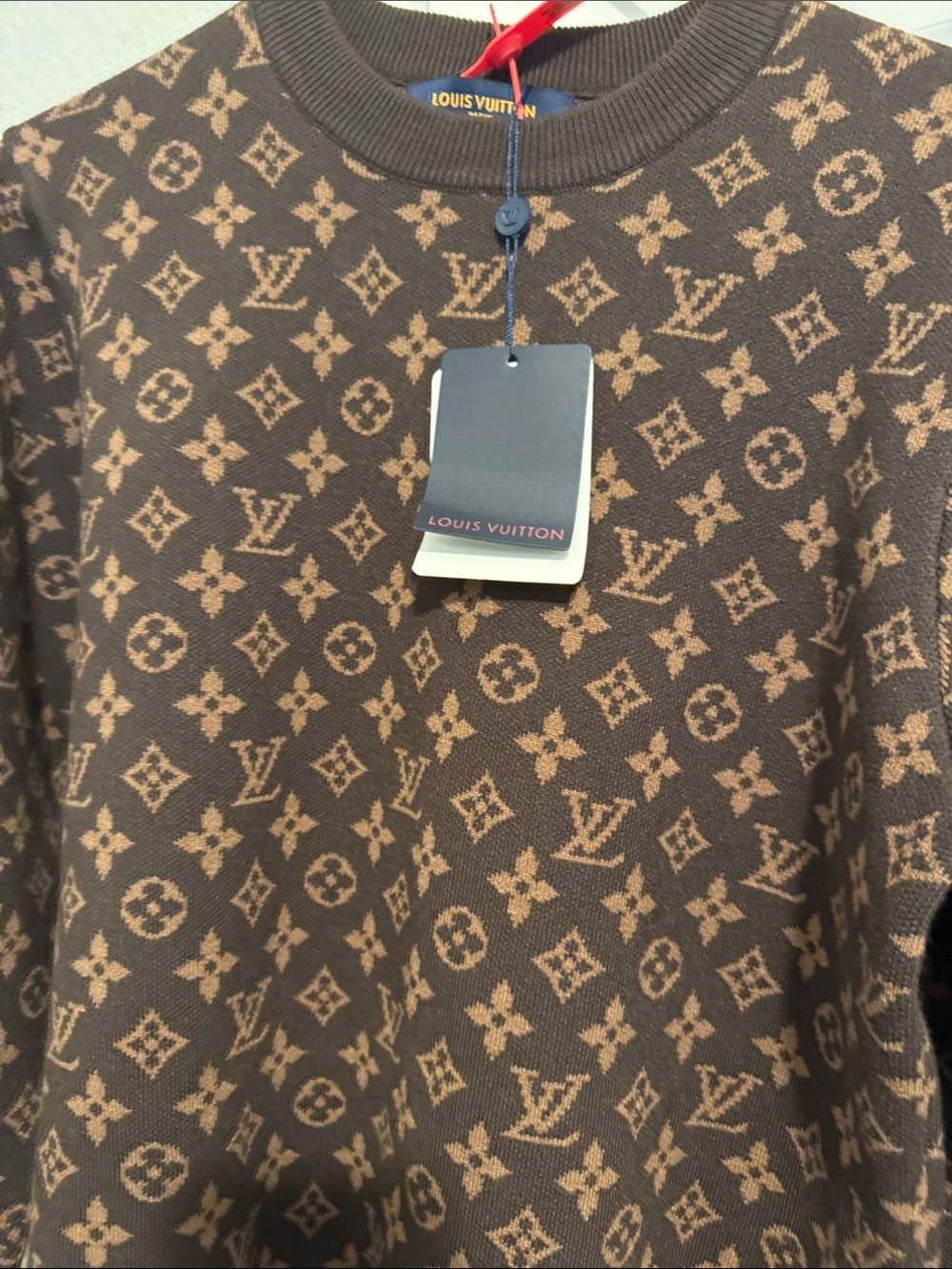 Louis Vuitton Brown & Tan Monogram Crewneck Sweater - Picture 5 of 6